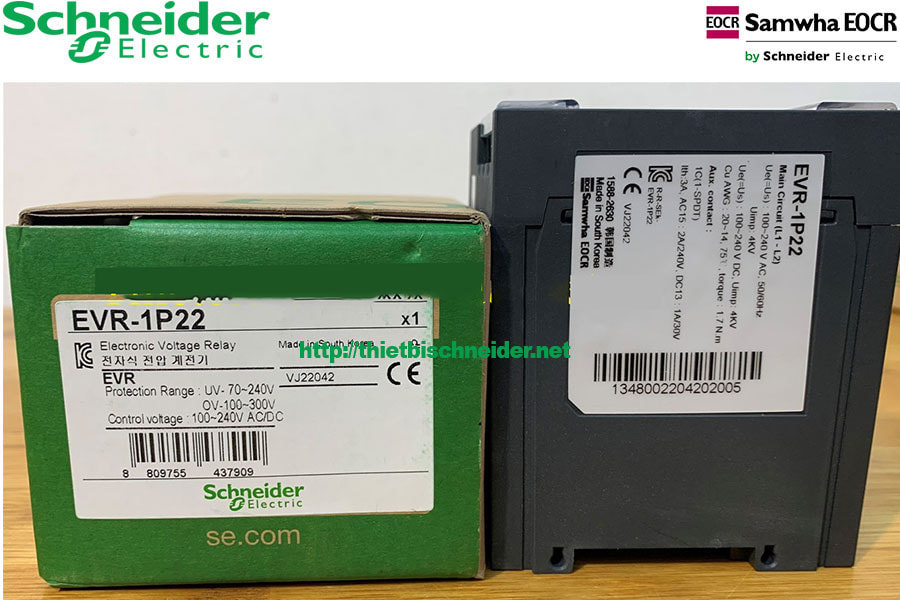Rơ le bảo vệ điện áp 1 pha EVR-1P22 Schneider