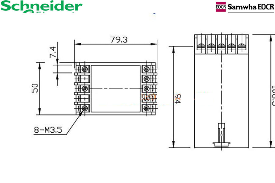 Kích thước Rơ le bảo vệ quá áp EUVR-440N7