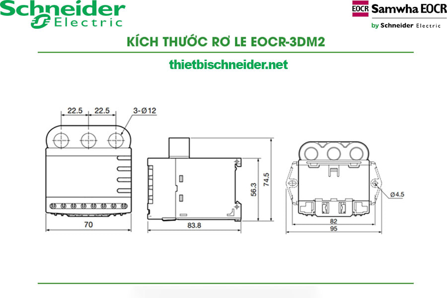 Kích thước rơ le eocr-3dm2 schneider