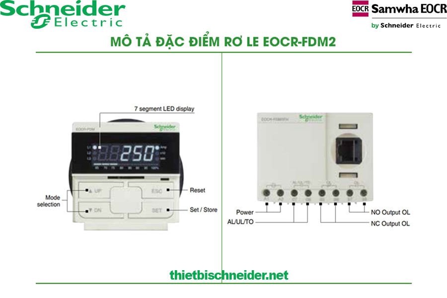 Mô ta đặc điểm của Rơ le bảo vệ động cơ EOCR-FDM2 Schneider