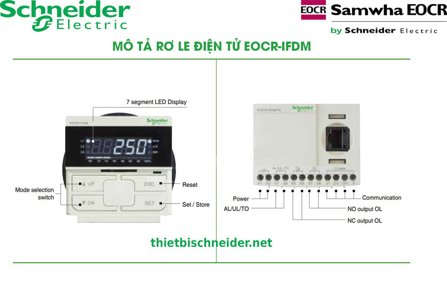 Mô tả rơ le bảo vệ động cơ EOCR-iFDM Schneider