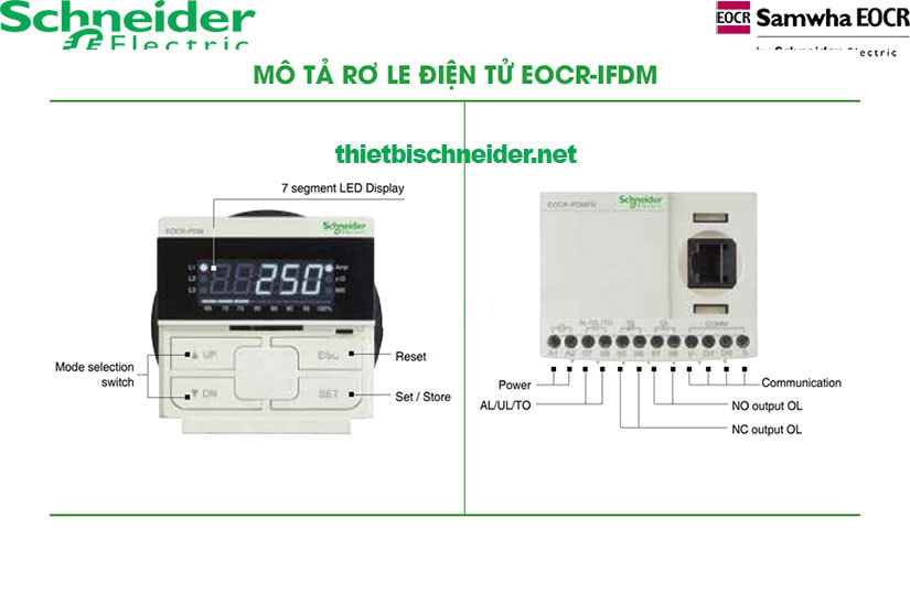Mô tả đặc điểm rơ le bảo vệ động cơ EOCR-iFMZ Schneider