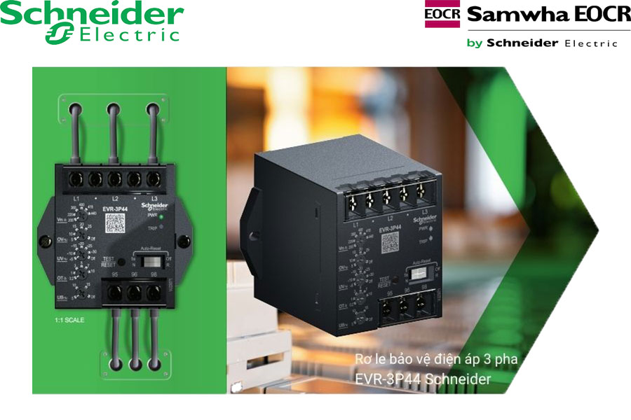 Rơ le bảo vệ điện áp 3 pha EVR-3P44 Schneider