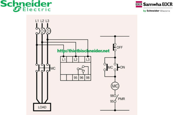 Sơ đồ đấu nối Rơ le bảo vệ quá áp EUVR-440N7