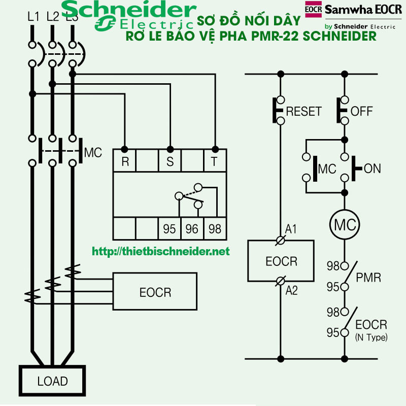 Sơ đồ Rơ le bảo vệ pha PMR-220