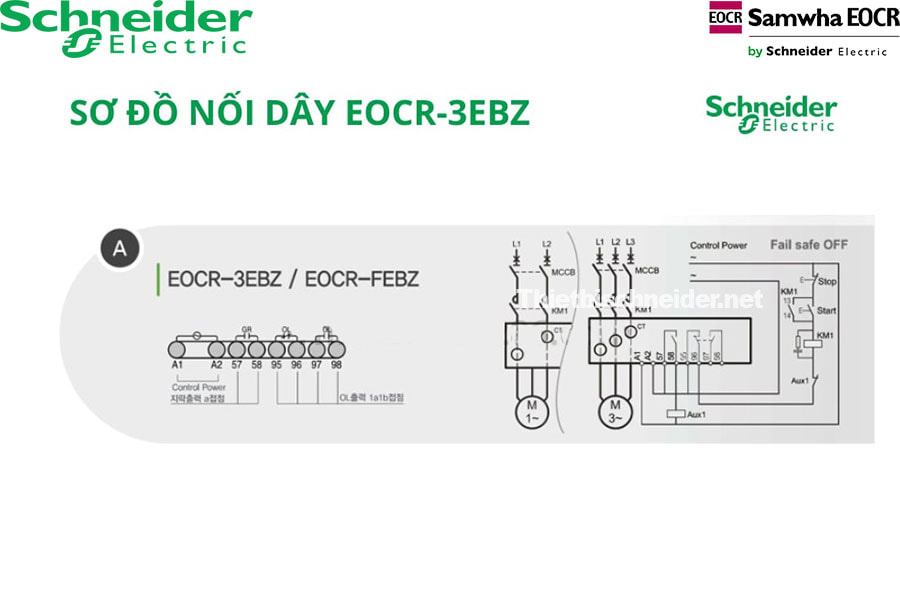 Sơ đồ đấu nối Rơ le bảo vệ động cơ EOCRFEZ-80CUH