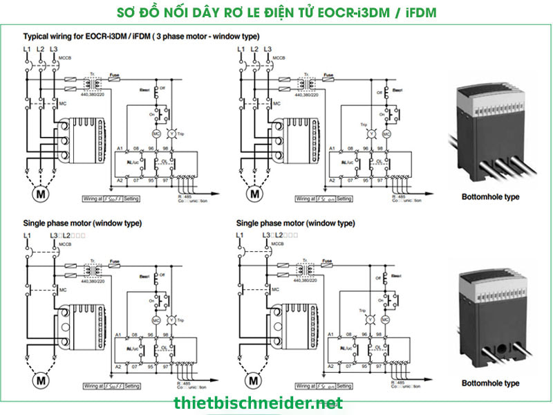 Sơ đồ cầu nối Rơ le bảo vệ động cơ EOCR-iFDM Samwha