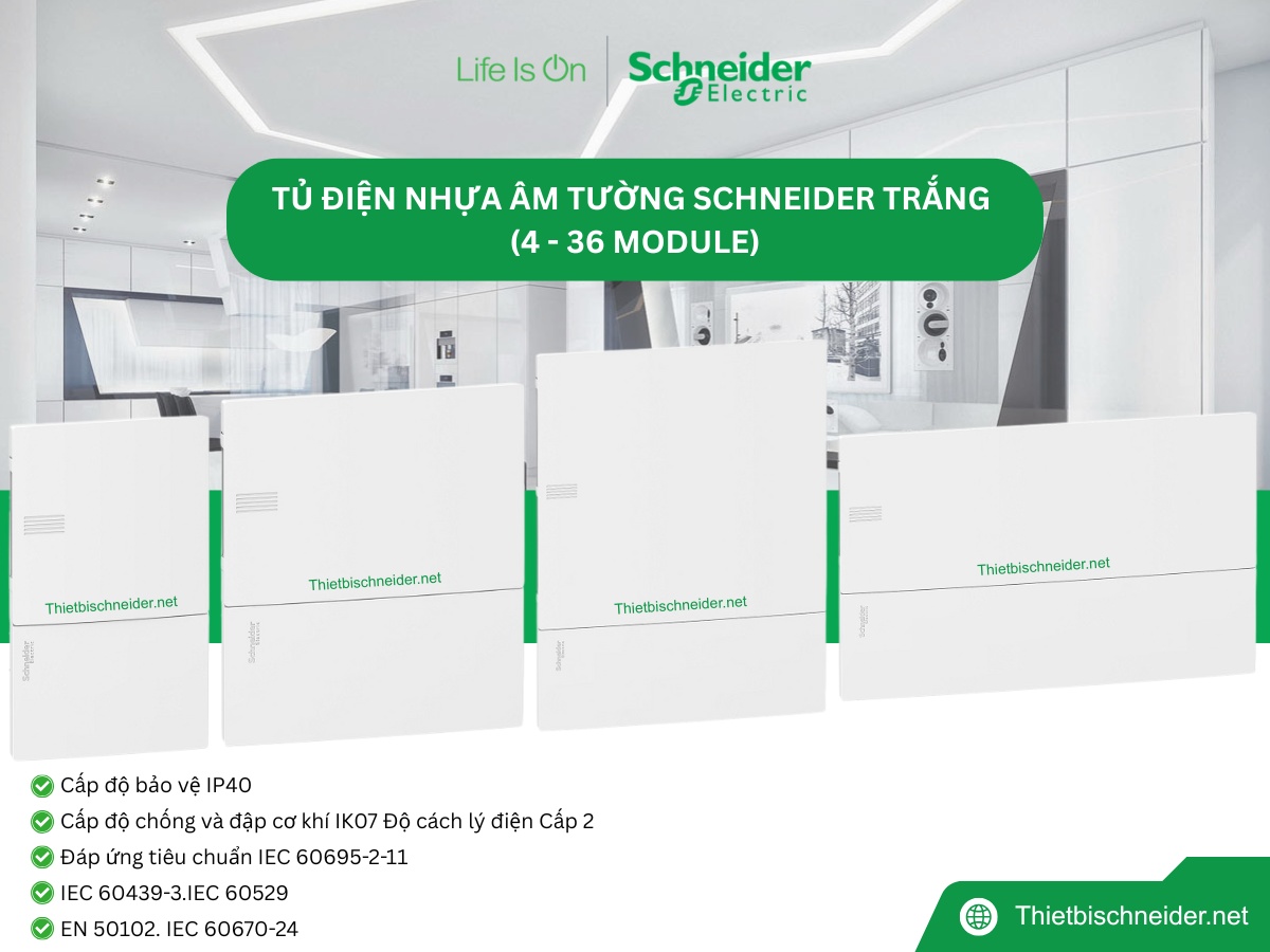 Ảnh tổng hợp các model tủ điện âm tường Resi9 MP (4, 6, 8, 12, 18, 22, 36 module)