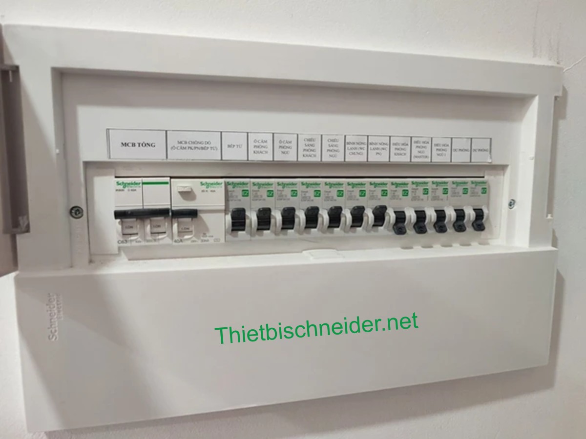 Electrical panel with Schneider components