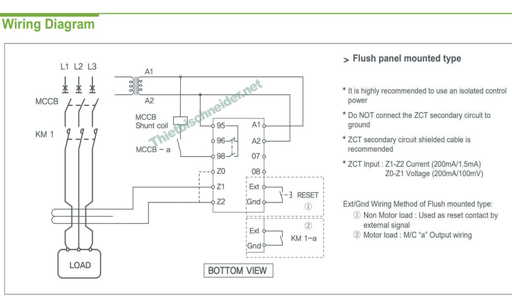 Sơ đồ cầu nối rơ lebảo vệ EGR-20UFCM Schneider