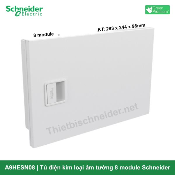 A9HESN08 Tủ điện kim loại âm tường 8 module Schneider