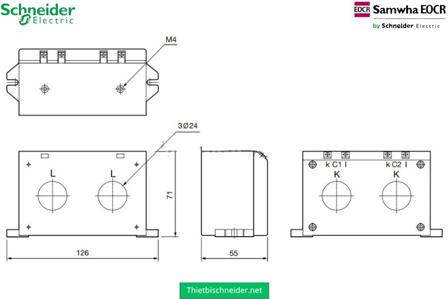 Biến dòng 2 pha 2CT-DH-100-C