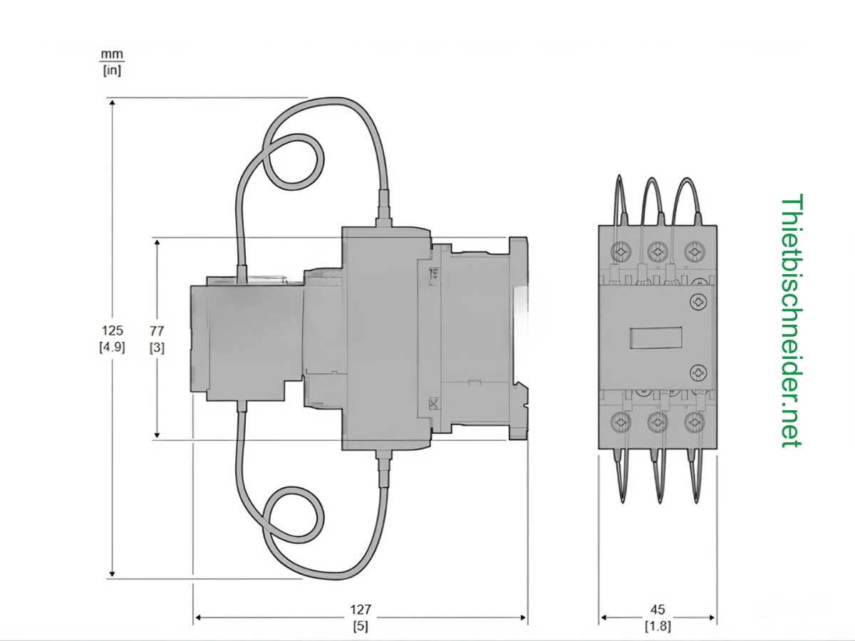 Kích thước Contactor cho tụ bù Schneider