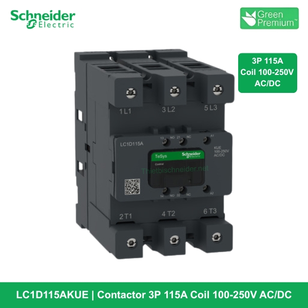 LC1D115AKUE - Contactor 3P 115A Coil 100-250V ACDC