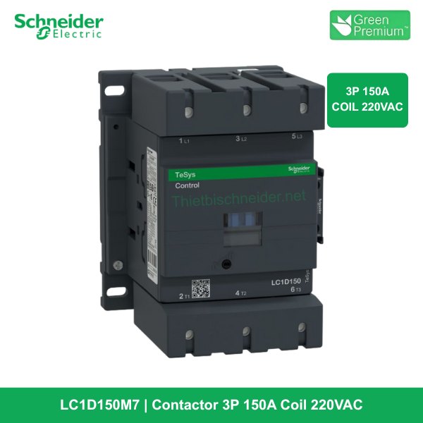 LC1D150M7 - Contactor 3P 150A Coil 220VAC