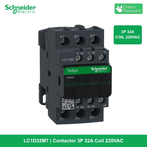 LC1D32M7 - Contactor 3P 32A Coil 220VAC
