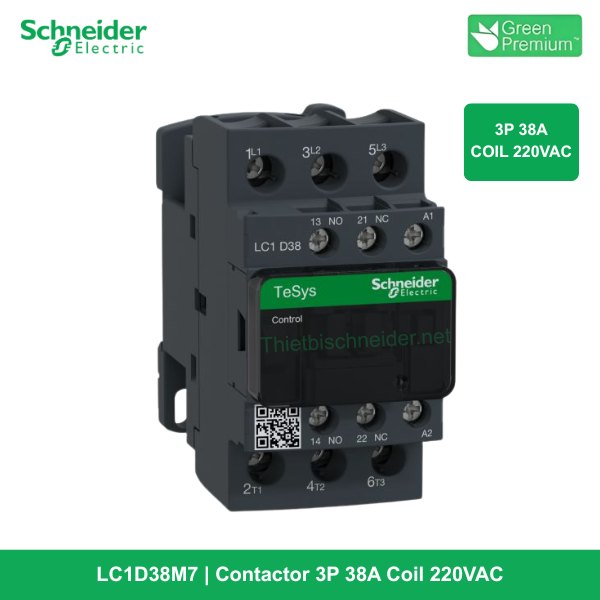LC1D38M7 - Contactor 3P 38A Coil 220VAC