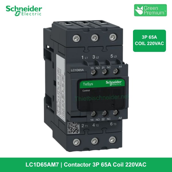 LC1D65AM7 - Contactor 3P 65A Coil 220VAC