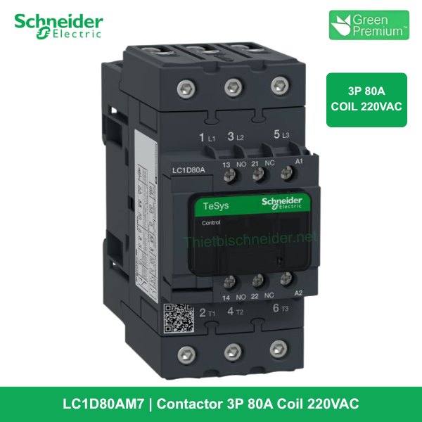 LC1D80AM7 - Contactor 3P 80A Coil 220VAC