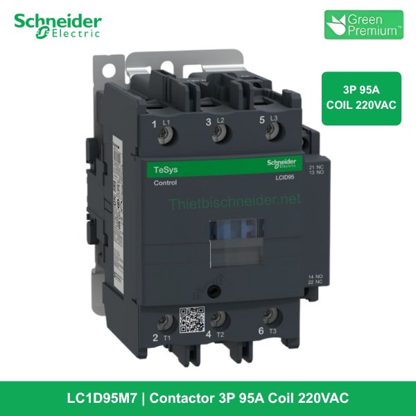 LC1D95M7 - Contactor 3P 95A Coil 220VAC