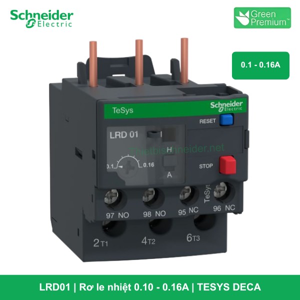 LRD01 - Rơ le nhiệt 0.10 - 0.16A - TESYS DECA