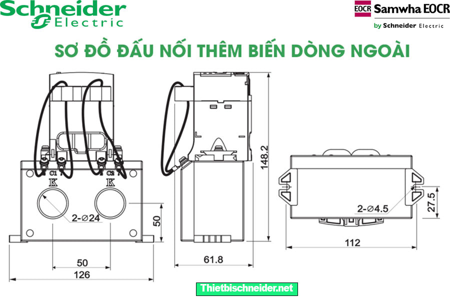 Sơ đồ đấu nối thêm biến dòng ngoài