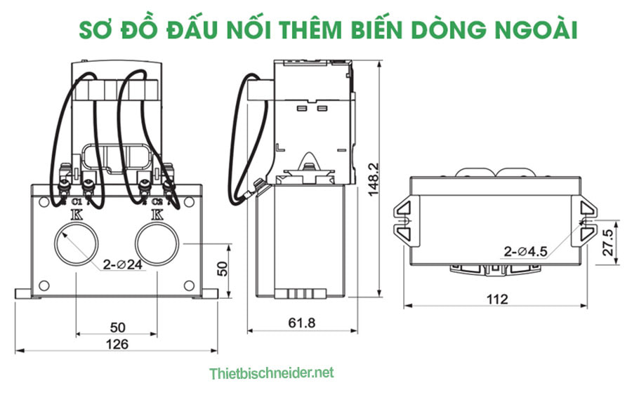 Sơ đồ đấu nối thêm biến dòng ngoài