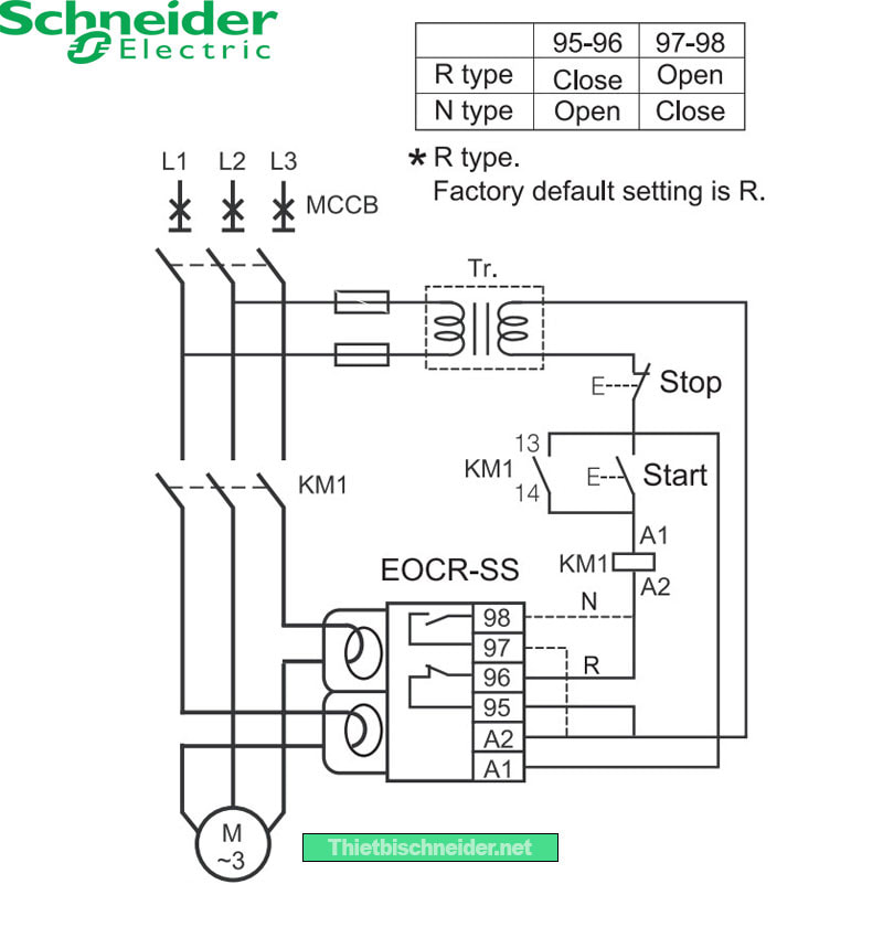 Sơ đồ nối dây Rơ le điện tử EOCRSS-05W
