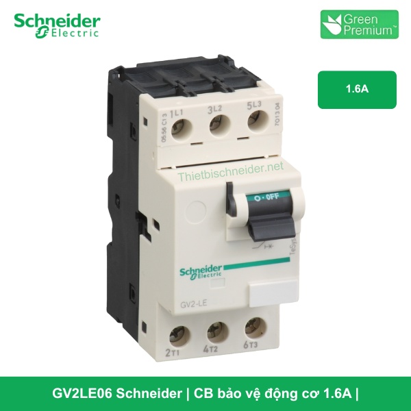 GV2LE06 Schneider - CB bảo vệ động cơ 1.6A