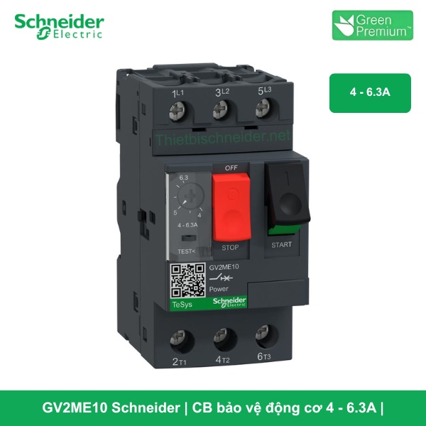 GV2ME10 Schneider – CB Bảo Vệ Động Cơ 4 - 6.3A