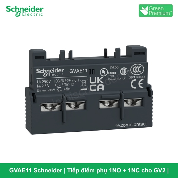GVAE11 Schneider - Tiếp điểm phụ 1NO + 1NC cho GV2