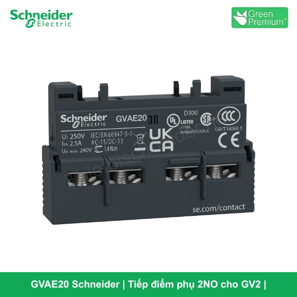 GVAE20 Schneider - Tiếp điểm phụ 2NO cho GV2