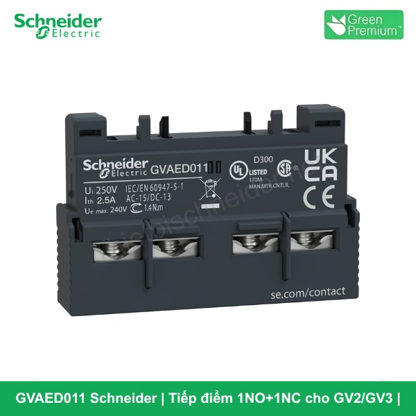 GVAED011 Schneider - Tiếp điểm 1NO+1NC cho GV2_GV3
