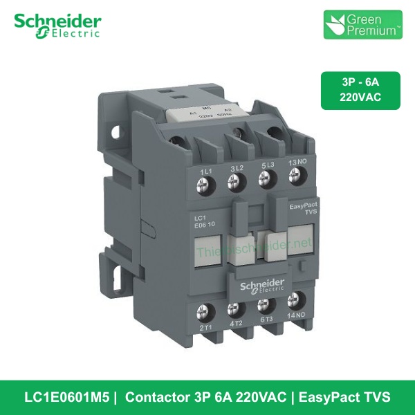 LC1E0601M5 - Contactor 3P - 6A 220VAC