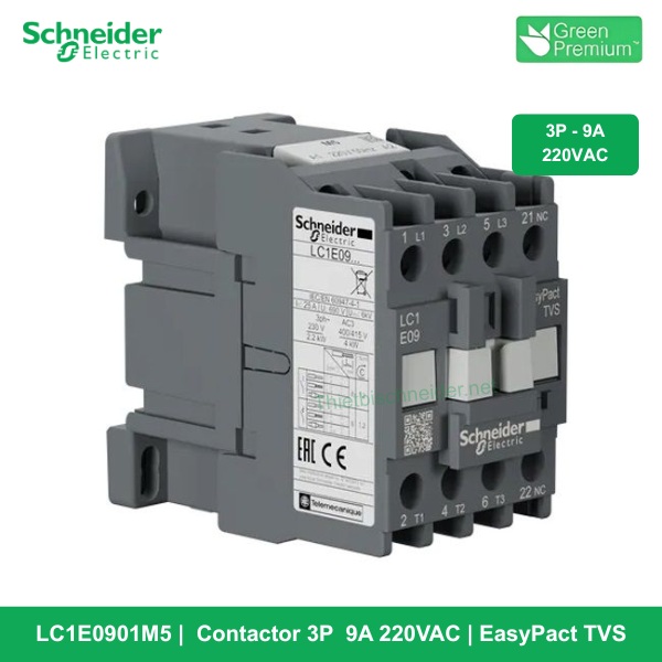 LC1E0901M5 - Contactor 3P - 9A 220VAC