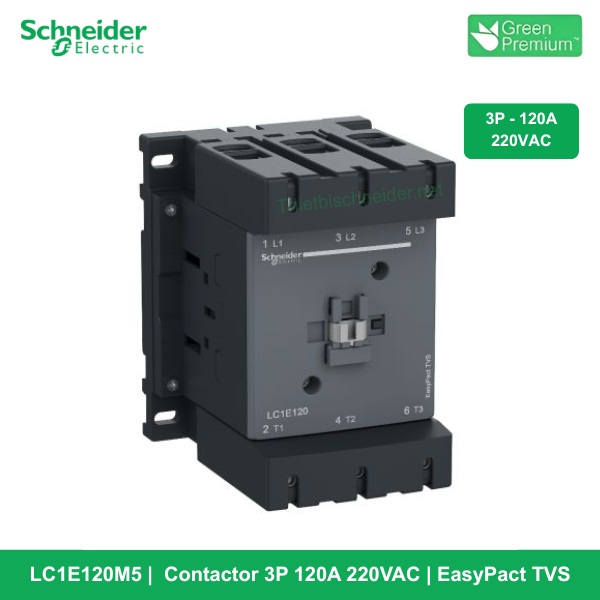 LC1E120M5 - Contactor 3P - 120A 220VAC