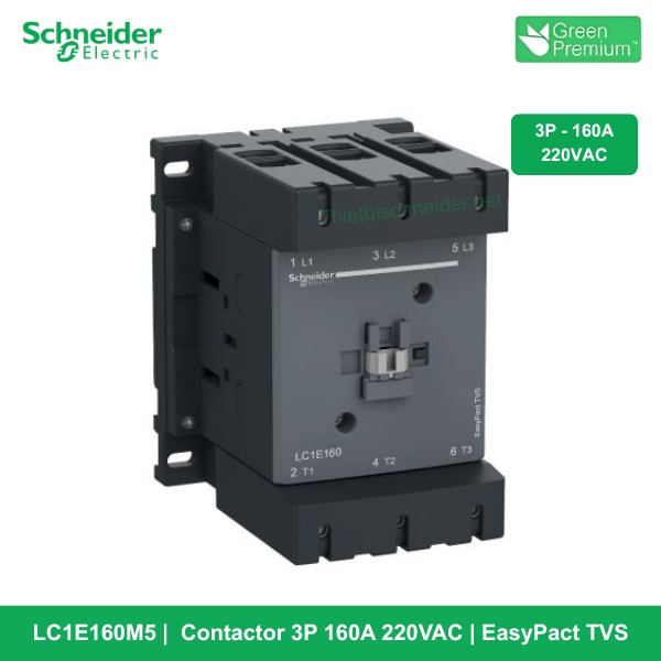 LC1E160M5 - Contactor 3P - 160A 220VAC