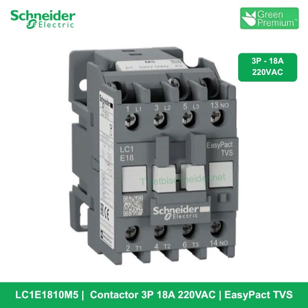 LC1E1810M5 - Contactor 3P - 18A 220VAC