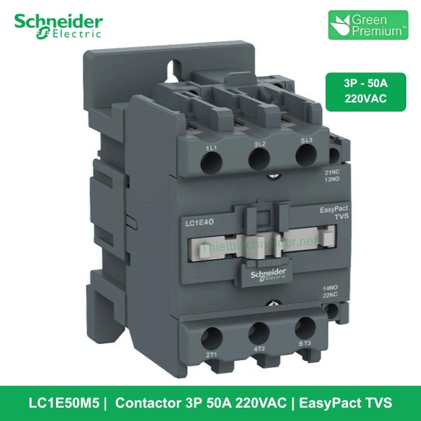 LC1E50M5 - Contactor 3P - 50A 220VAC