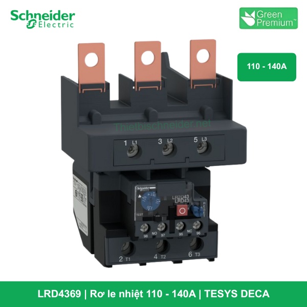 LRD4369 - Rơ le nhiệt 110 - 140A - TESYS DECA
