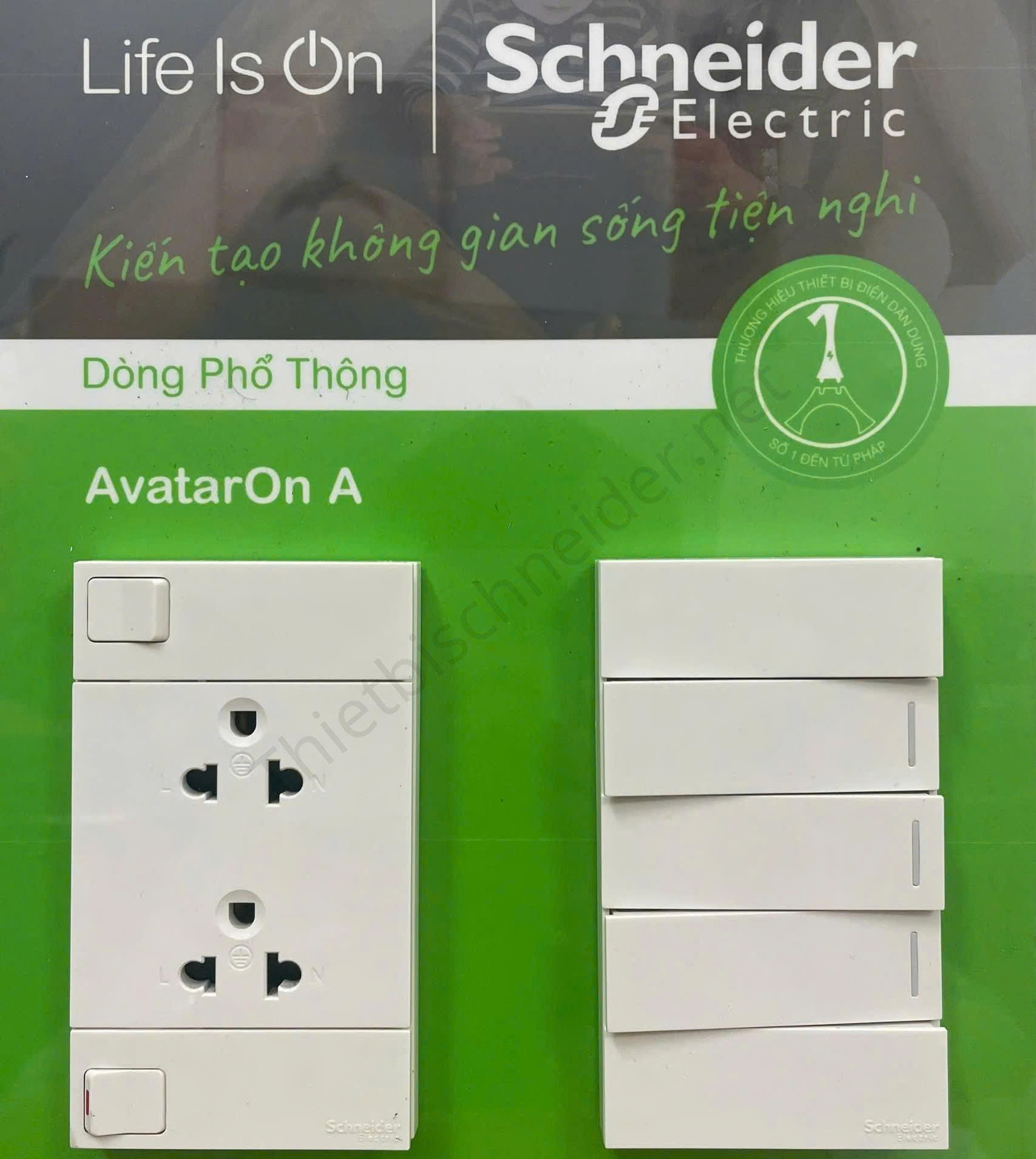 Schneider Electric là thương hiệu nổi tiếng toàn cầu đến từ Pháp với nhiều dòng công tắc ổ cắm chất lượng cao, đáp ứng cả yêu cầu kỹ thuật lẫn tính thẩm mỹ cho công trình hiện đại.